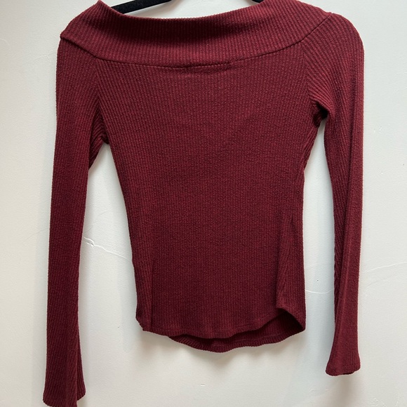 Lulus Low Shoulder Sweater in Red - Picture 2 of 3